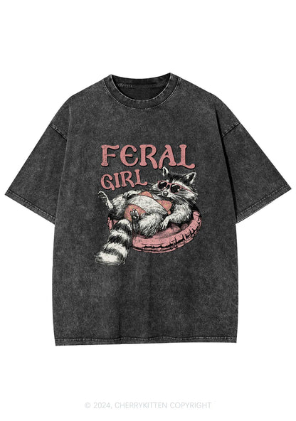 Feral Girl Y2K Washed Tee Cherrykitten