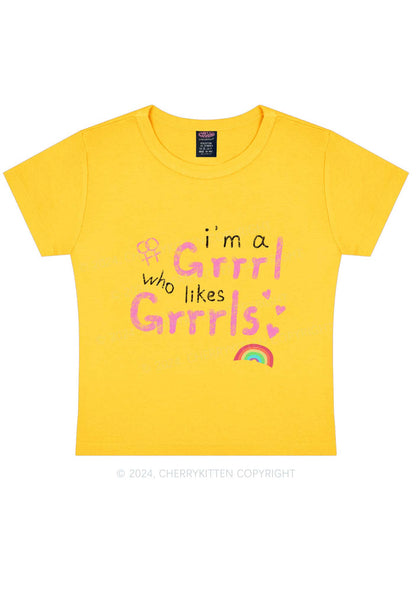 Grrrl Likes Grrrls Y2K Baby Tee Cherrykitten