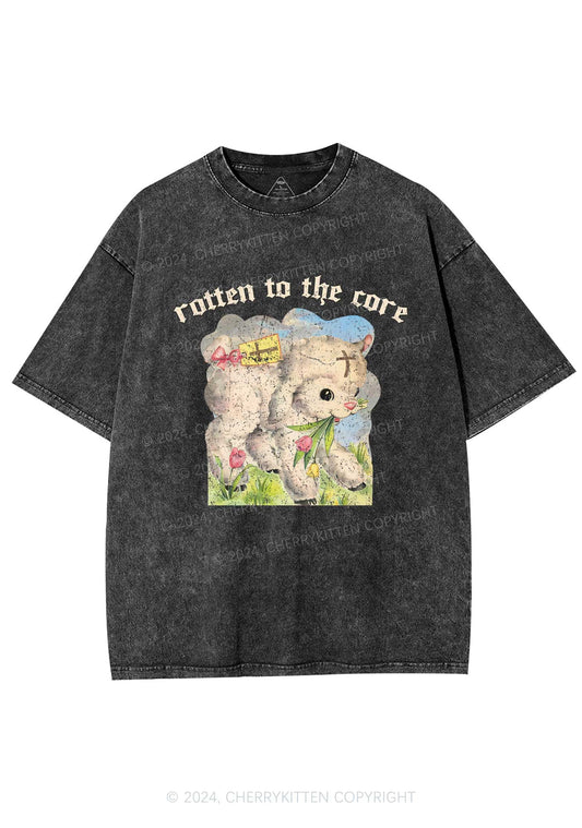 Rotten To The Core Y2K Washed Tee Cherrykitten