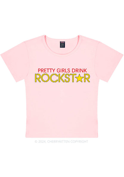 Pretty Girls Drink Rockstar Y2K Baby Tee Cherrykitten