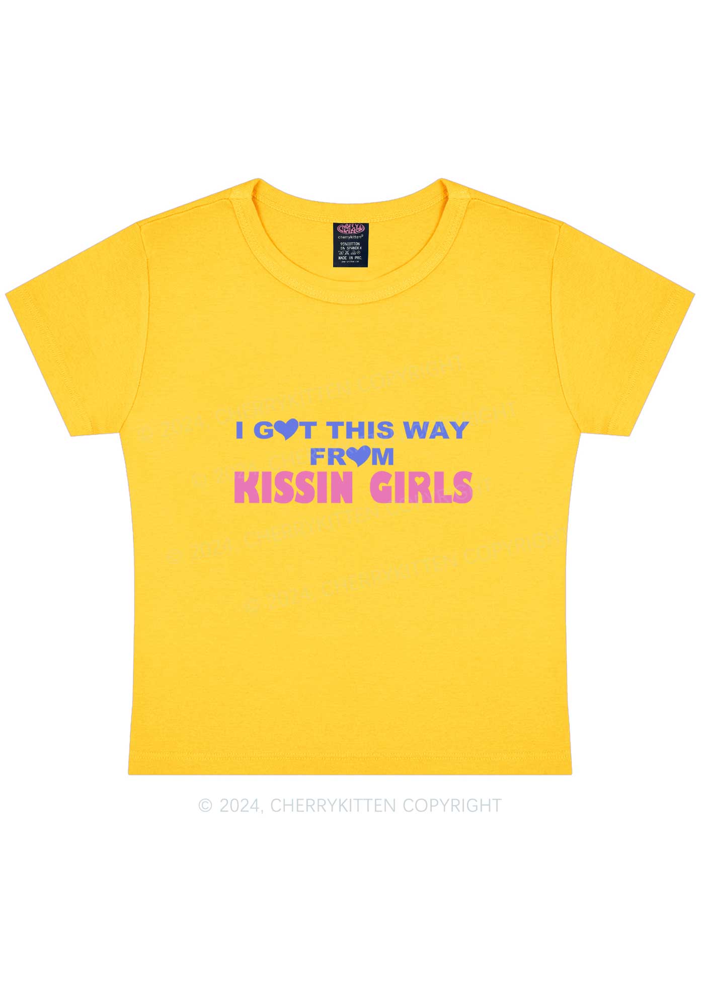 Kissin Girls Y2K Baby Tee Cherrykitten