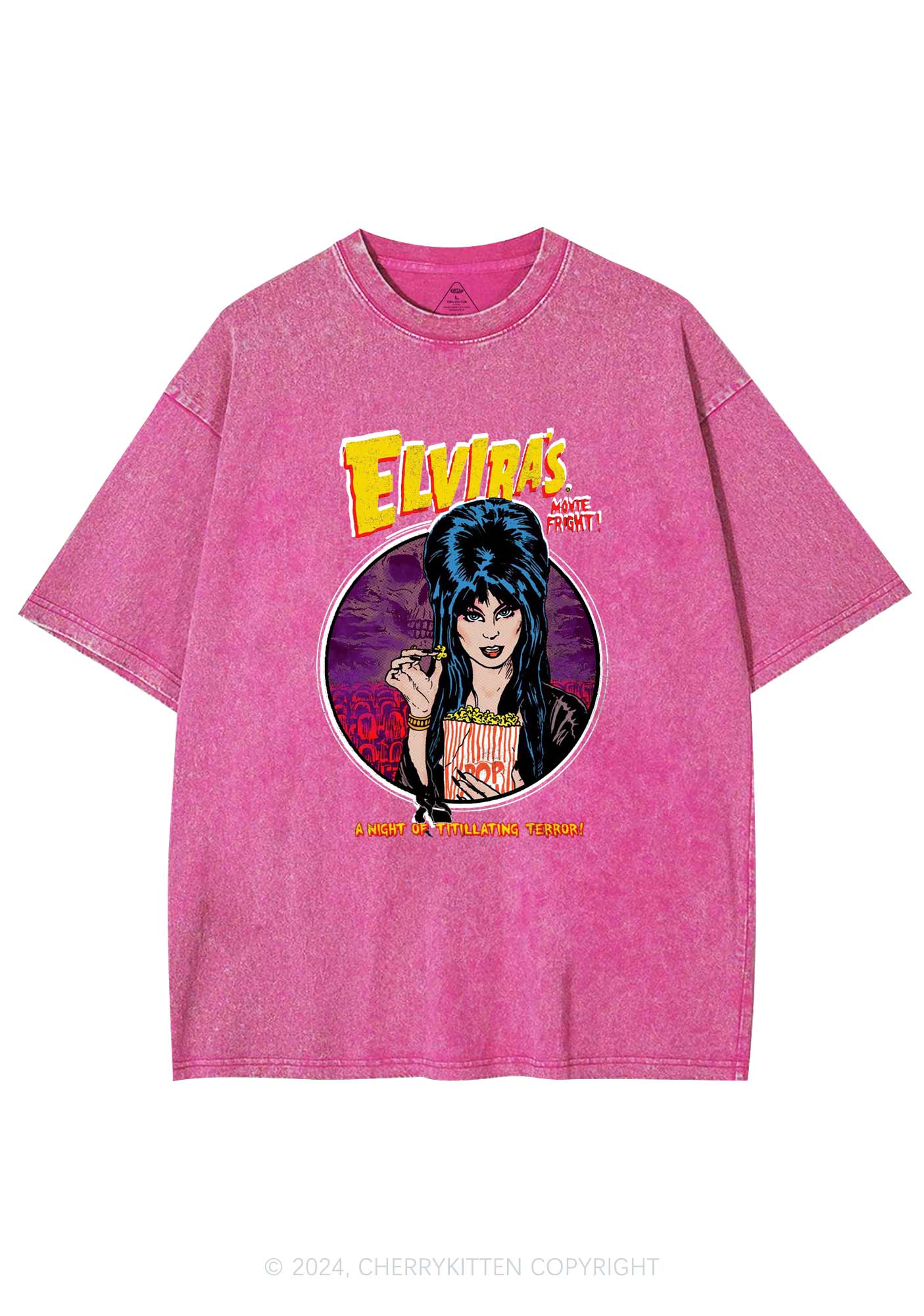 Halloween Movie Fright Y2K Washed Tee Cherrykitten