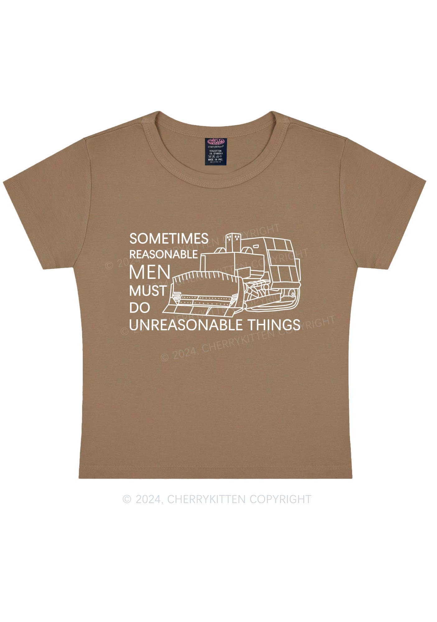 Men Do Unreasonable Things Y2K Baby Tee Cherrykitten