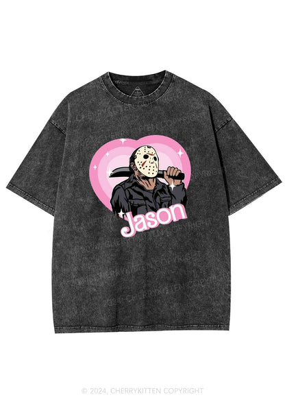 Halloween Mask Killer Y2K Washed Tee Cherrykitten