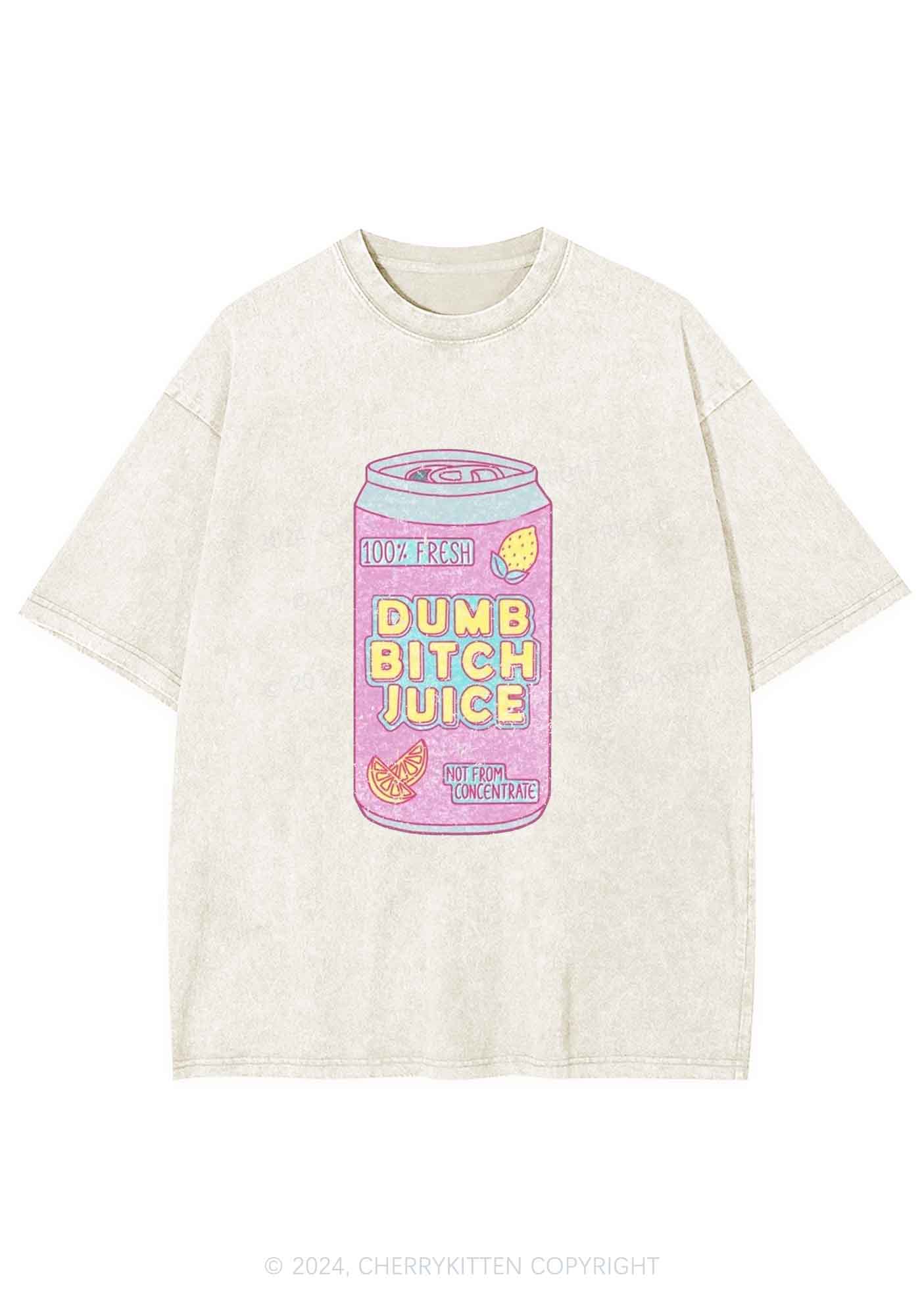 Dumb Bxxch Juice Y2K Washed Tee Cherrykitten