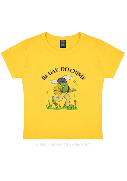 Be Gay Do Crime Frog Y2K Baby Tee Cherrykitten