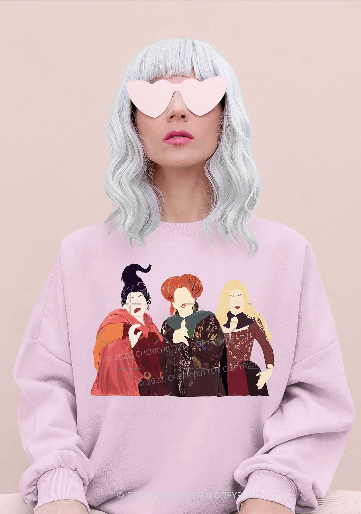 Three Witches Halloween Y2K Sweatshirt Cherrykitten