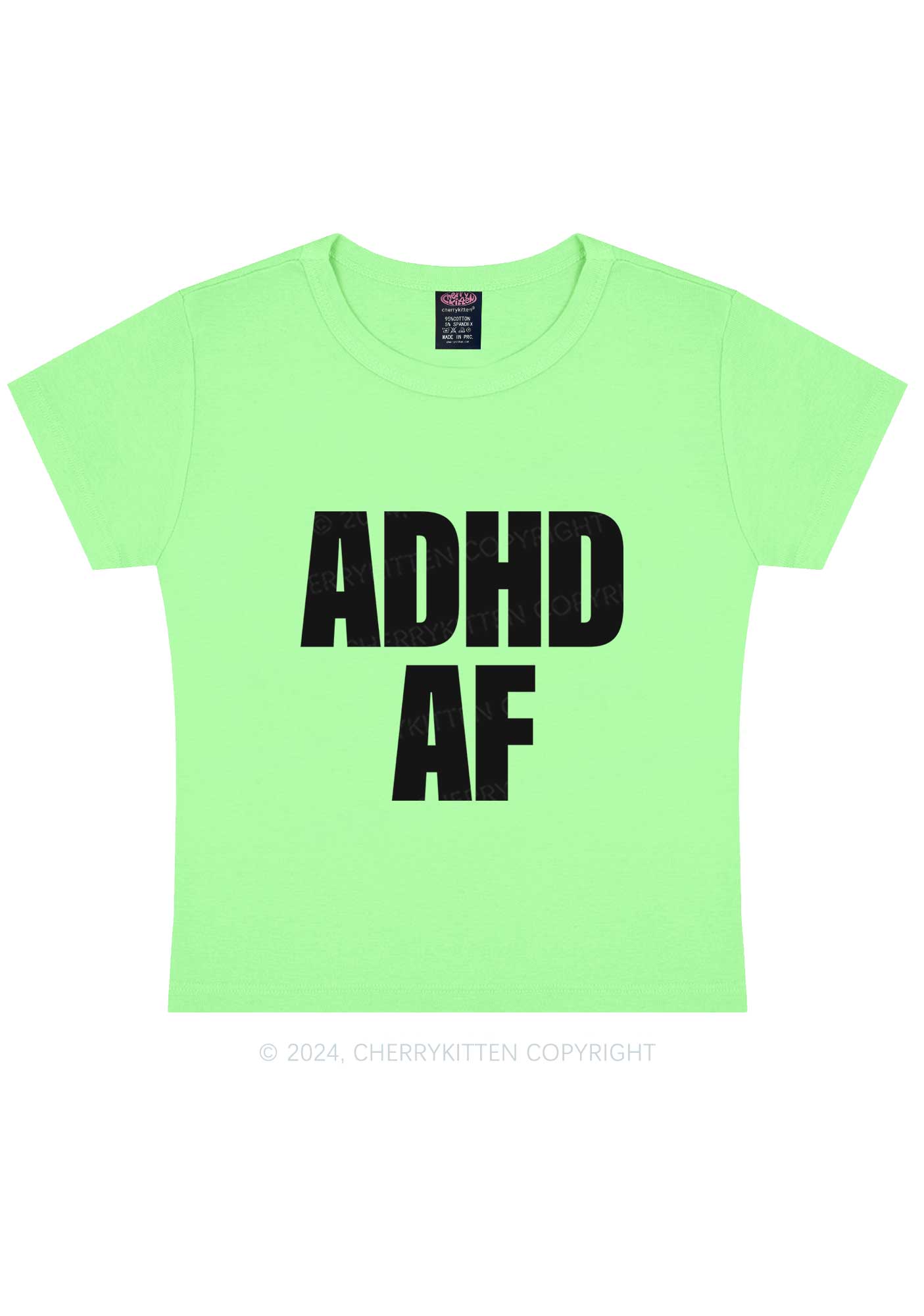 ADHD AF Y2K Baby Tee Cherrykitten