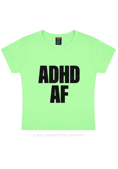 ADHD AF Y2K Baby Tee Cherrykitten