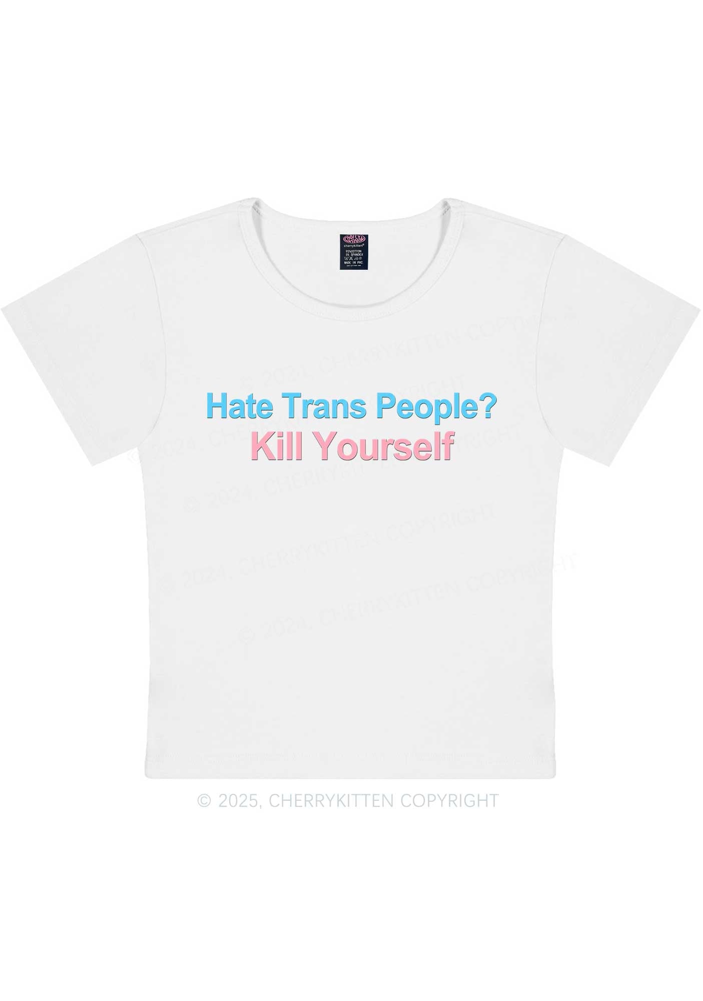 Hate Trans People Y2K Baby Tee Cherrykitten