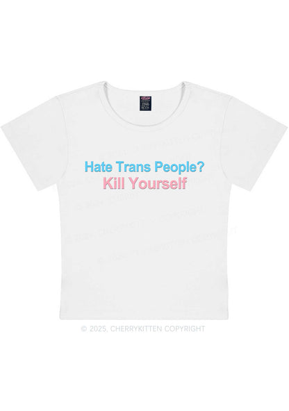 Hate Trans People Y2K Baby Tee Cherrykitten