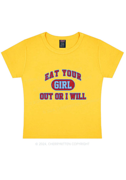 Eat Your Girl Y2K Baby Tee Cherrykitten