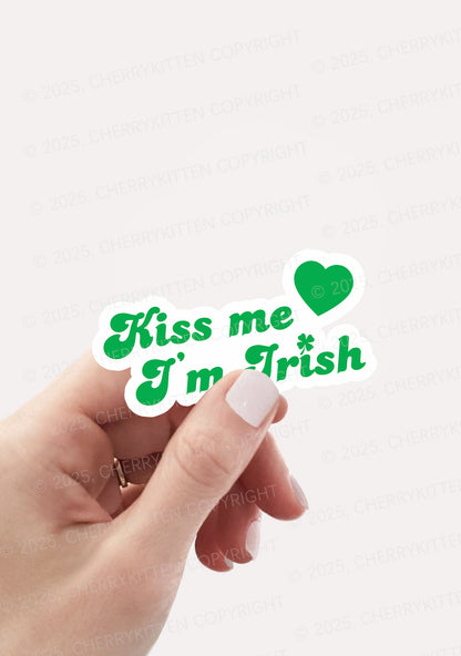 Kiss Me I'm Irish St Patricks 1Pc Y2K Sticker Cherrykitten