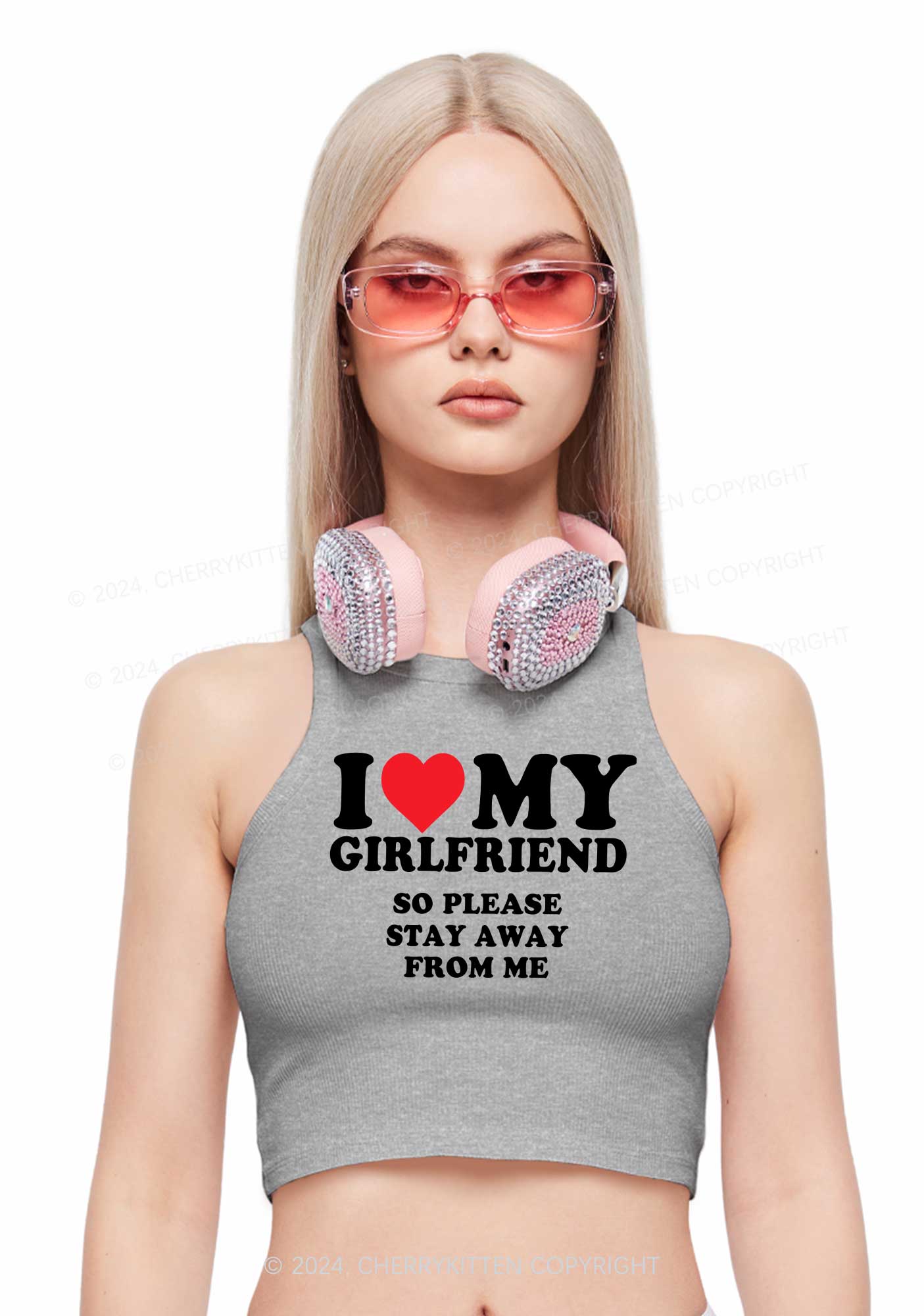 I Love My GF Y2K Valentine's Day Crop Tank Top Cherrykitten