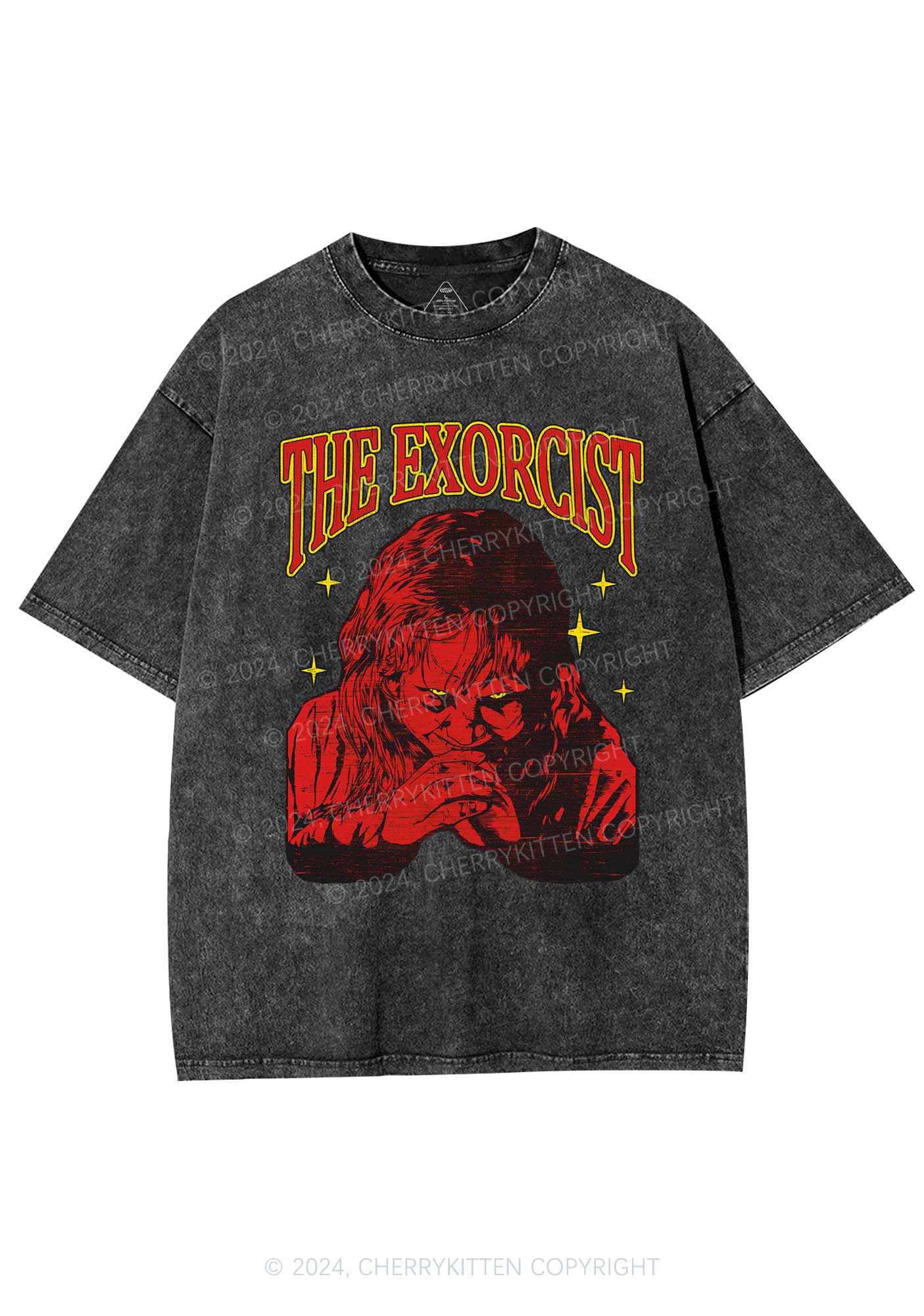 Halloween The Exorcist Y2K Washed Tee Cherrykitten