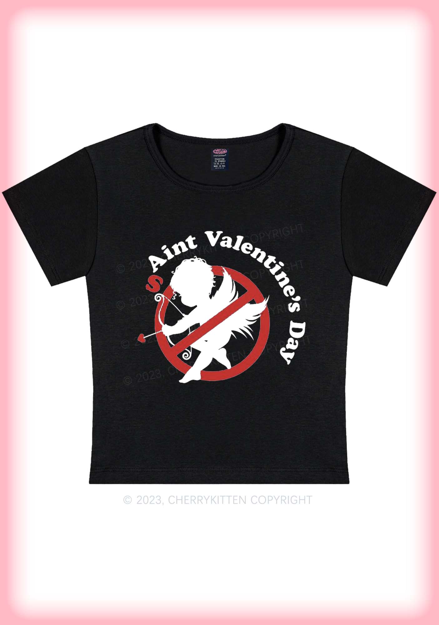 Curvy Aint Valentine's Day Y2K Baby Tee Cherrykitten