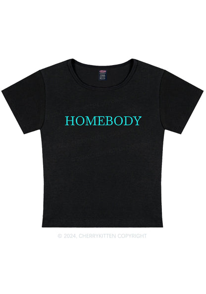 Embroidered Homebody Y2K Baby Tee Cherrykitten