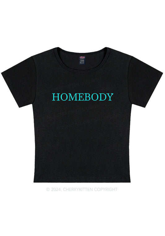 Embroidered Homebody Y2K Baby Tee Cherrykitten