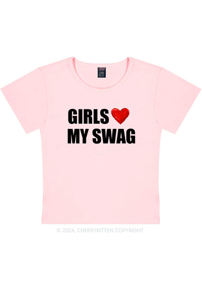 Girls Love My Swag Y2K Baby Tee Cherrykitten