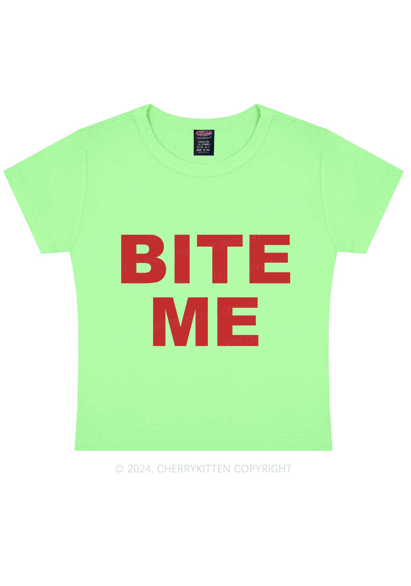 Bite Me Y2K Baby Tee Cherrykitten