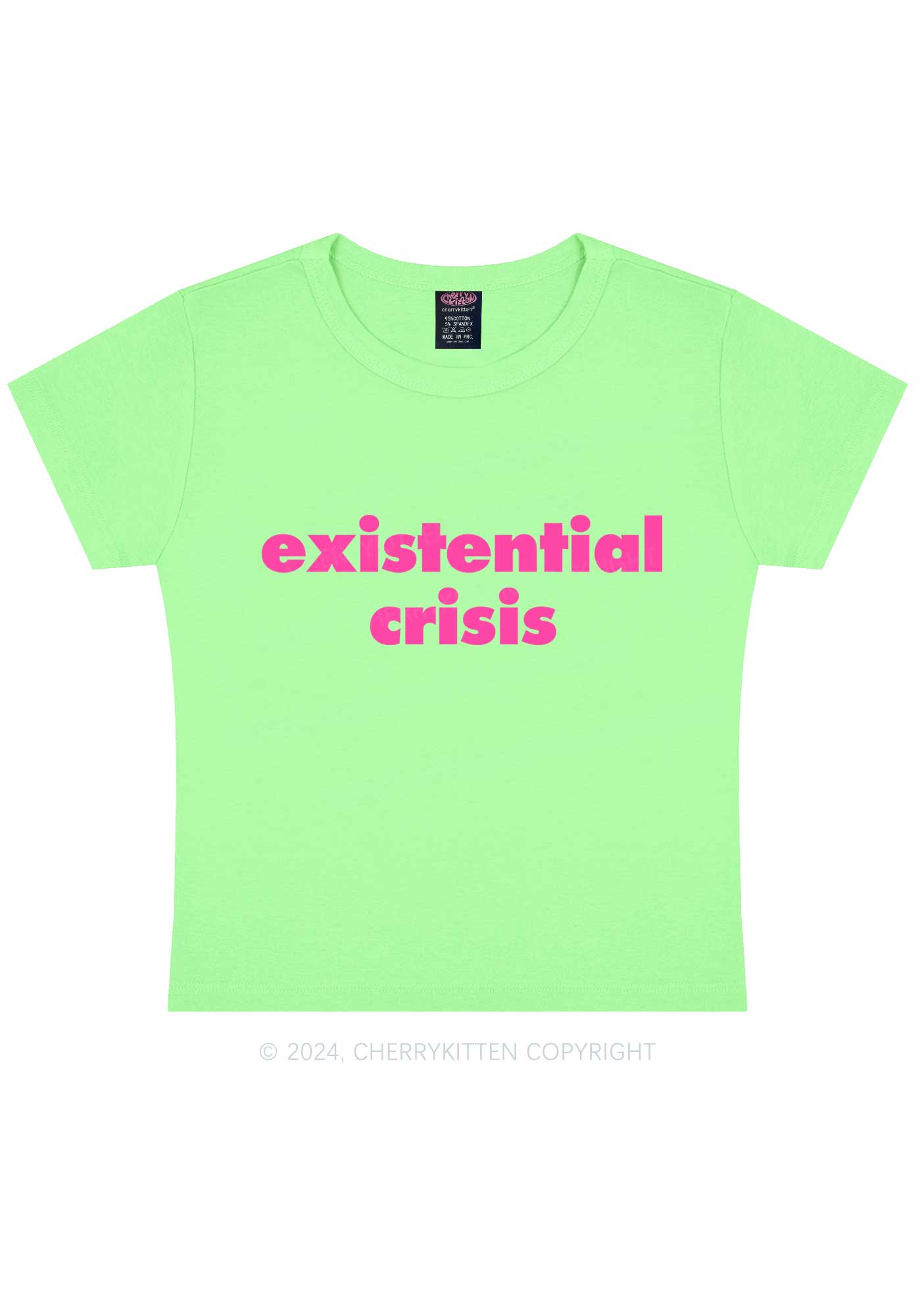 Pink Existential Crisis Y2K Baby Tee Cherrykitten