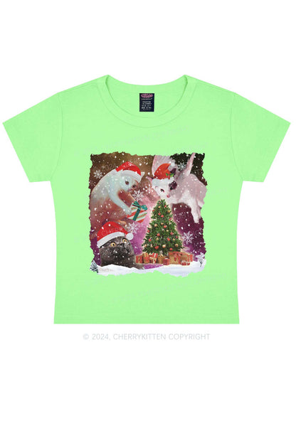 Christmas Cats Gift Y2K Baby Tee Cherrykitten