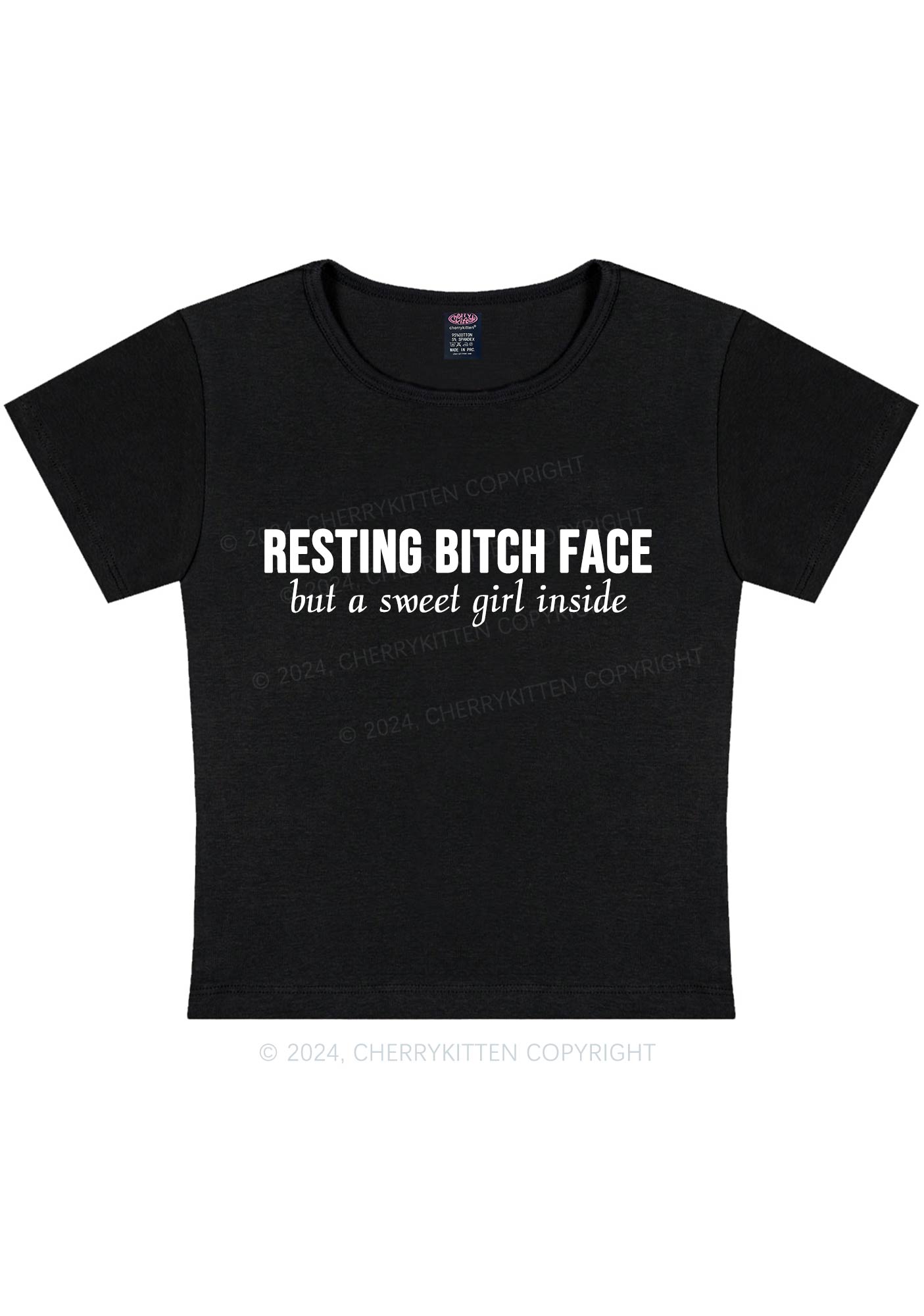 Curvy Resting Bxxch Face Y2K Baby Tee Cherrykitten