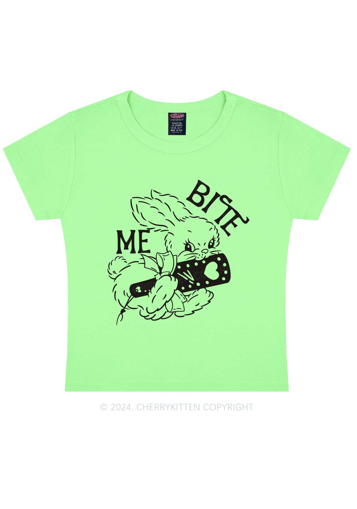 Bite Me Bunny Y2K Baby Tee Cherrykitten