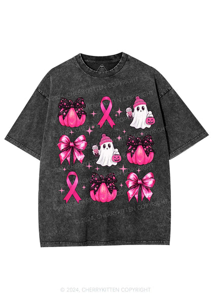 Halloween Pink Pumpkin Y2K Washed Tee Cherrykitten