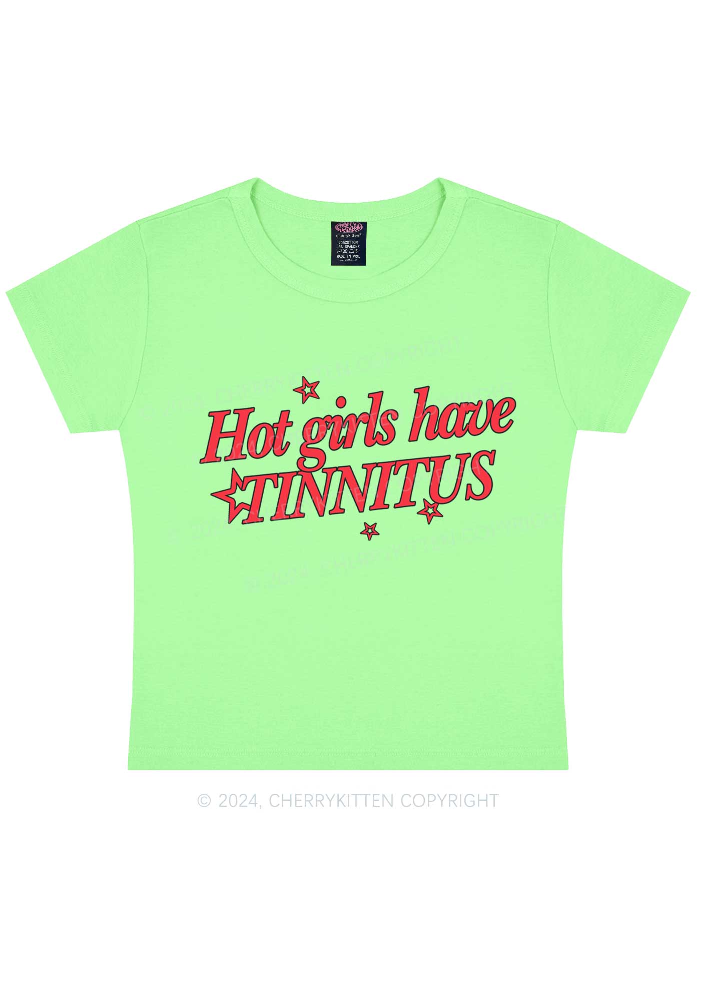 Hot Girls Have Tinnitus Y2K Baby Tee Cherrykitten