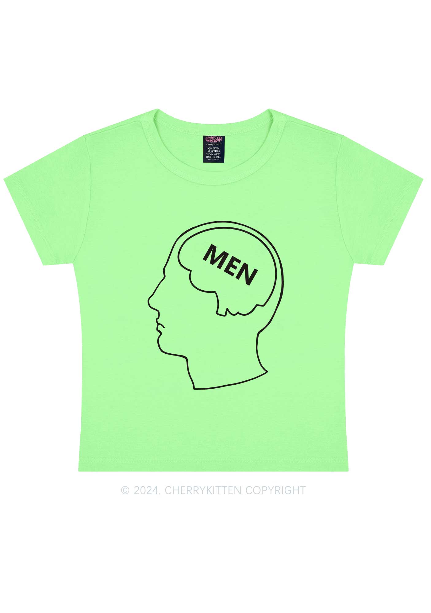 Mens Brain Y2K Baby Tee Cherrykitten