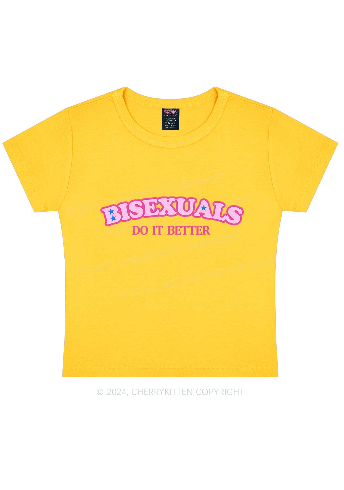 Bisexuals Do It Better Y2K Baby Tee Cherrykitten