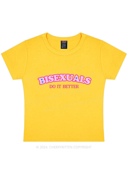 Bisexuals Do It Better Y2K Baby Tee Cherrykitten