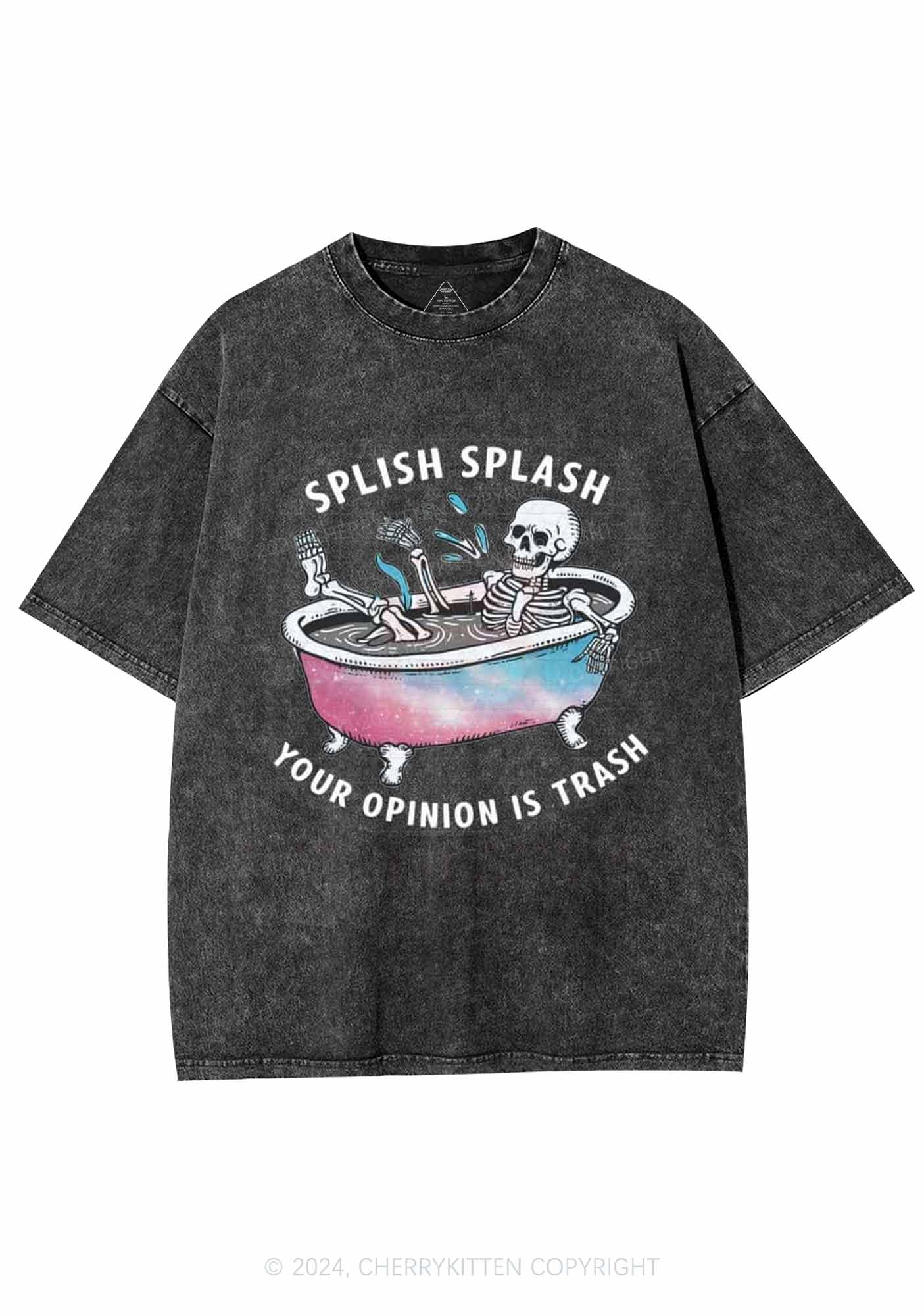 Halloween Splish Splash Y2K Washed Tee Cherrykitten