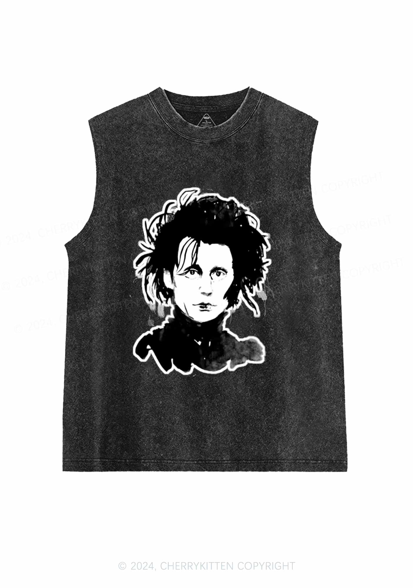 Halloween Edward Y2K Washed Tank Cherrykitten