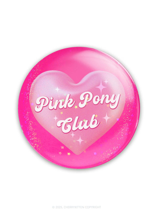 Pink Heart Pony Club 1Pc Y2K Pin Cherrykitten