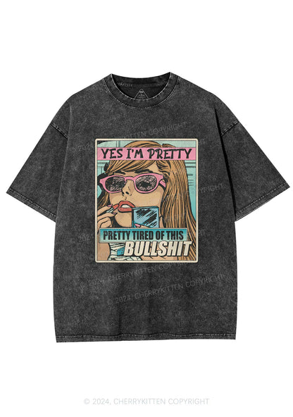 Pretty Tired Of This BS Y2K Washed Tee Cherrykitten