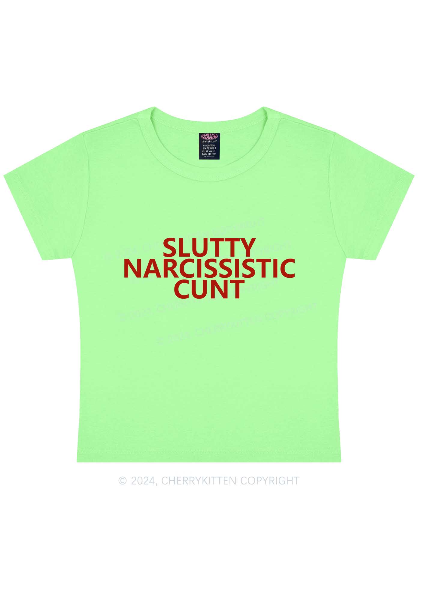 Narcissistic Cxnt Y2K Baby Tee Cherrykitten