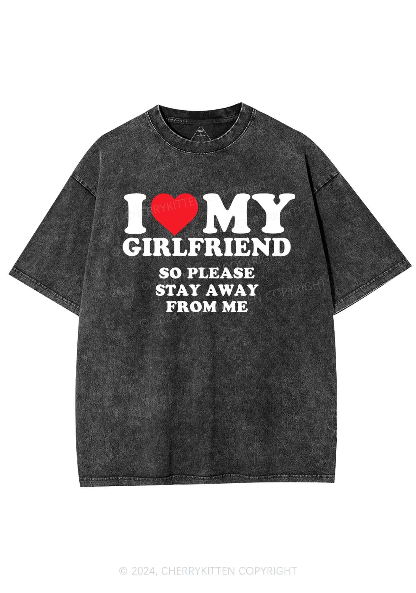 I Love My GF Y2K Valentine's Day Washed Tee Cherrykitten