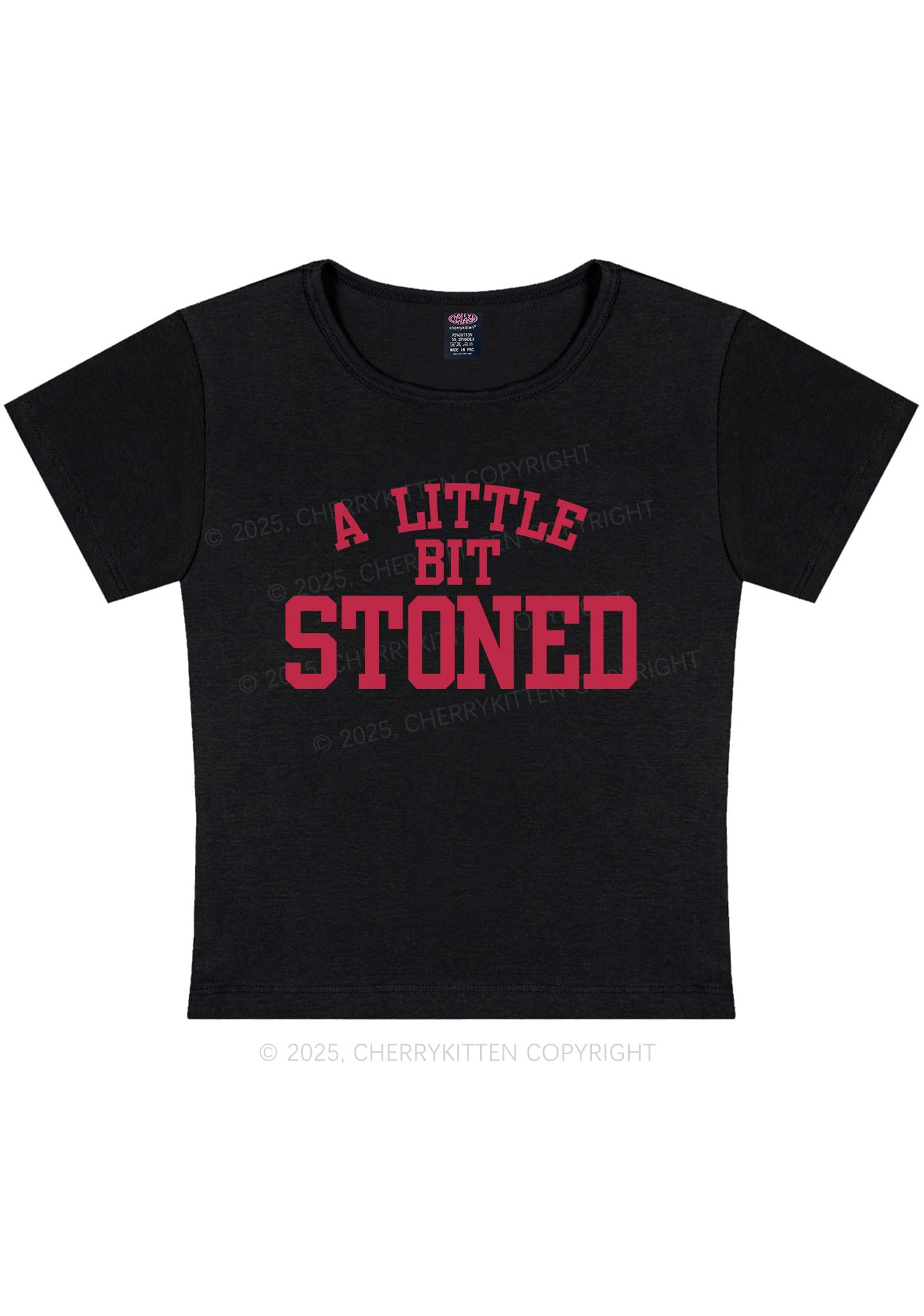 A Little Bit Stoned Y2K Baby Tee Cherrykitten