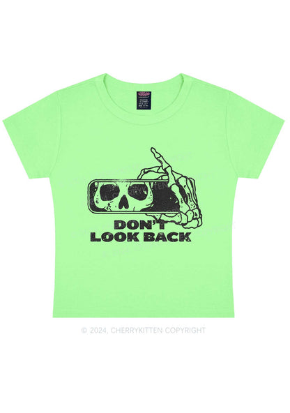 Halloween Don't Look Back Y2K Baby Tee Cherrykitten