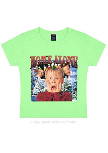 Christmas Home Alone Boy Y2K Baby Tee Cherrykitten