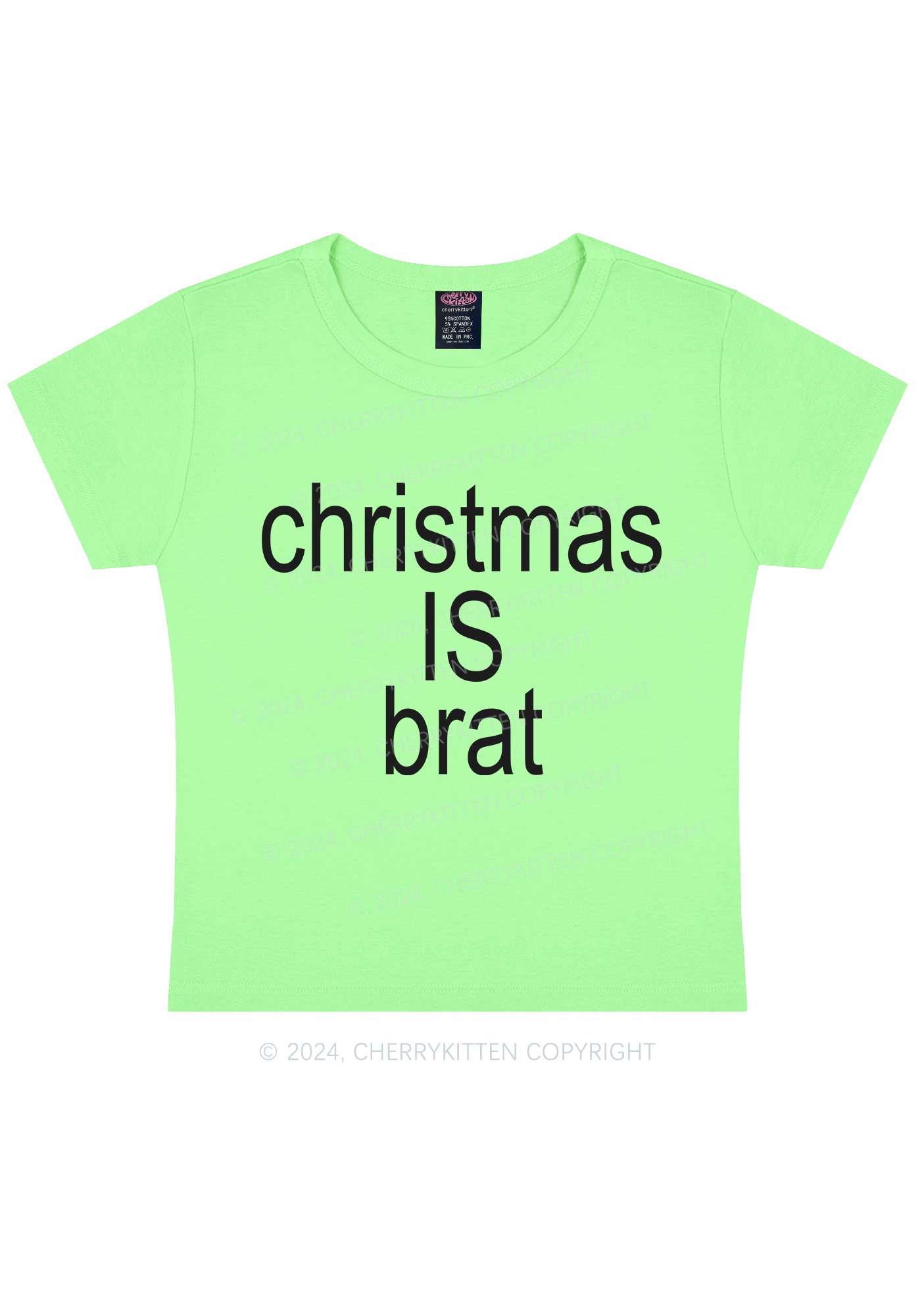 Christmas Is Brat Y2K Baby Tee Cherrykitten