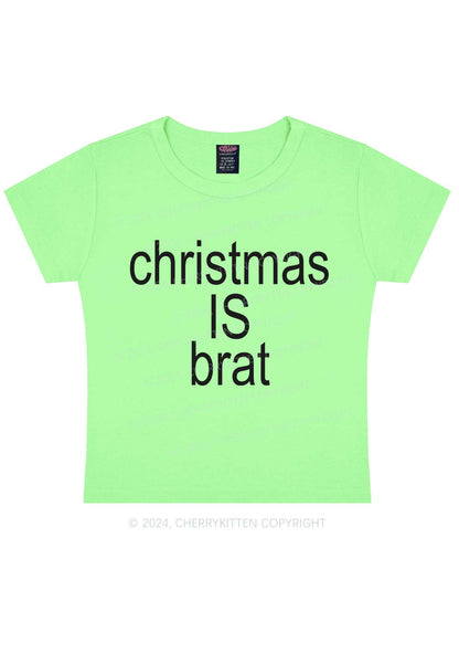 Christmas Is Brat Y2K Baby Tee Cherrykitten