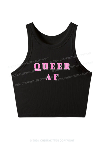 Queer AF Y2K Crop Tank Top Cherrykitten