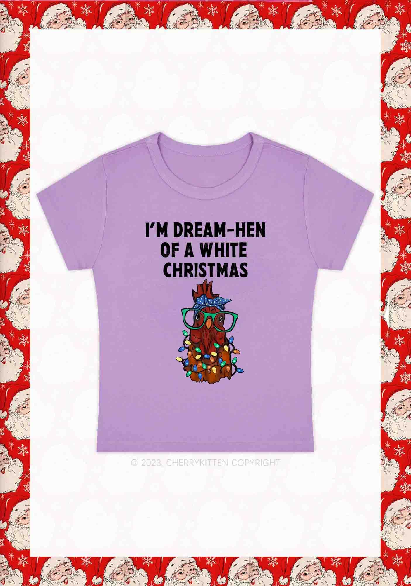 I'm Dream Hen Of A White Christmas Y2K Baby Tee Cherrykitten