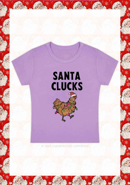 Santa Hat Clucks Christmas Y2K Baby Tee Cherrykitten