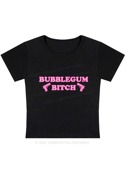 Curvy Bubblegum Bxtch Baby Tee Cherrykitten