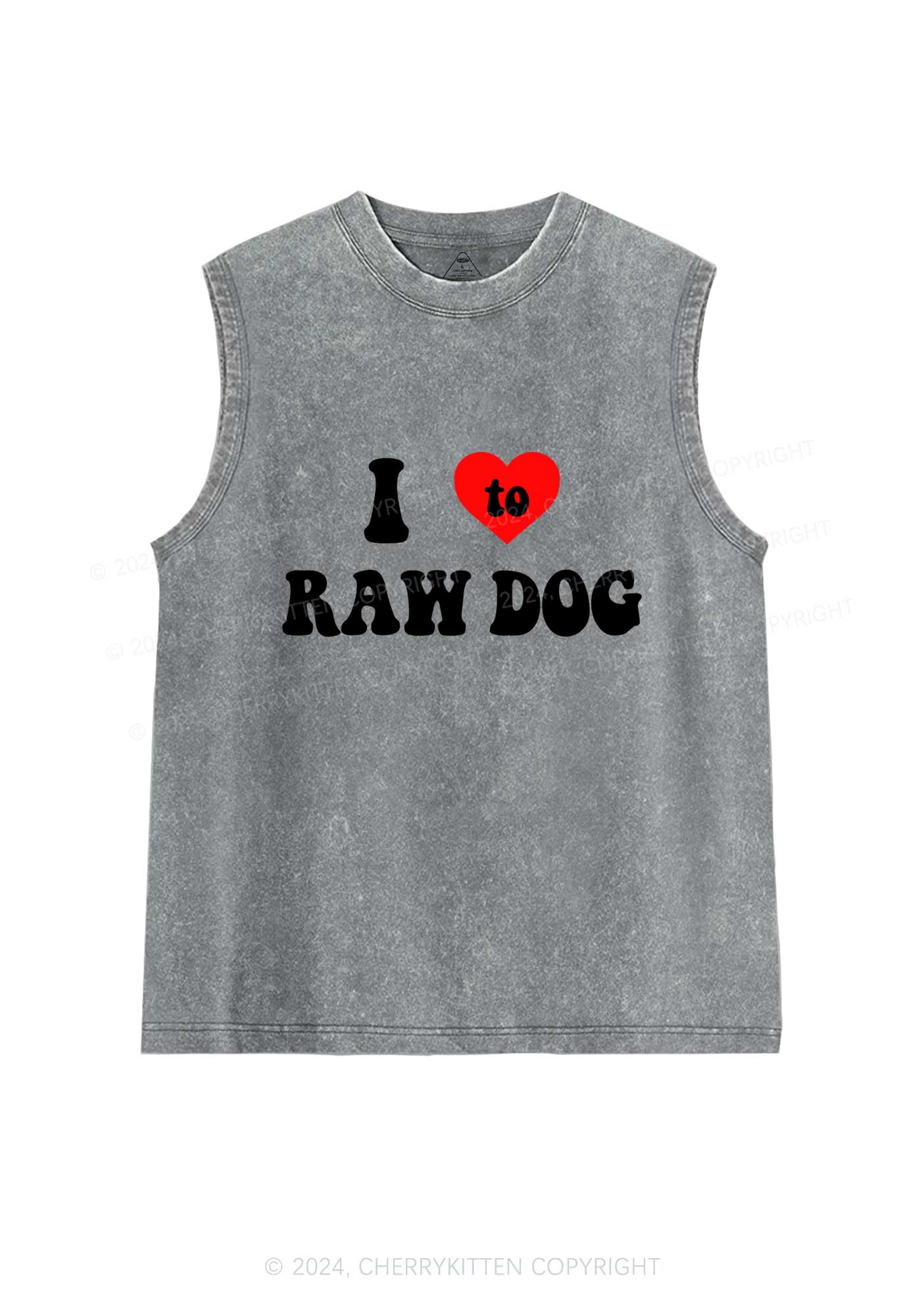 I Love Raw Dog Y2K Washed Tank Cherrykitten