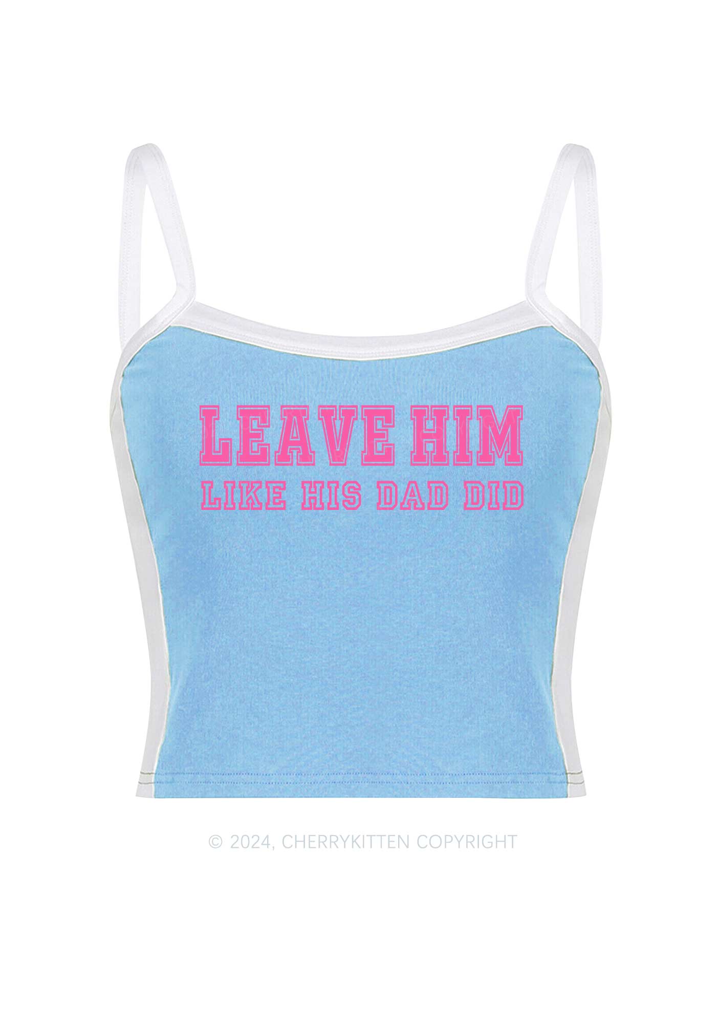 Leave Him Y2K Color Block Crop Cami Top Cherrykitten